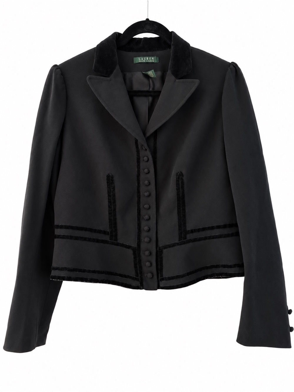Lauren Ralph Lauren Black Velvet Trim Blazer Size 12